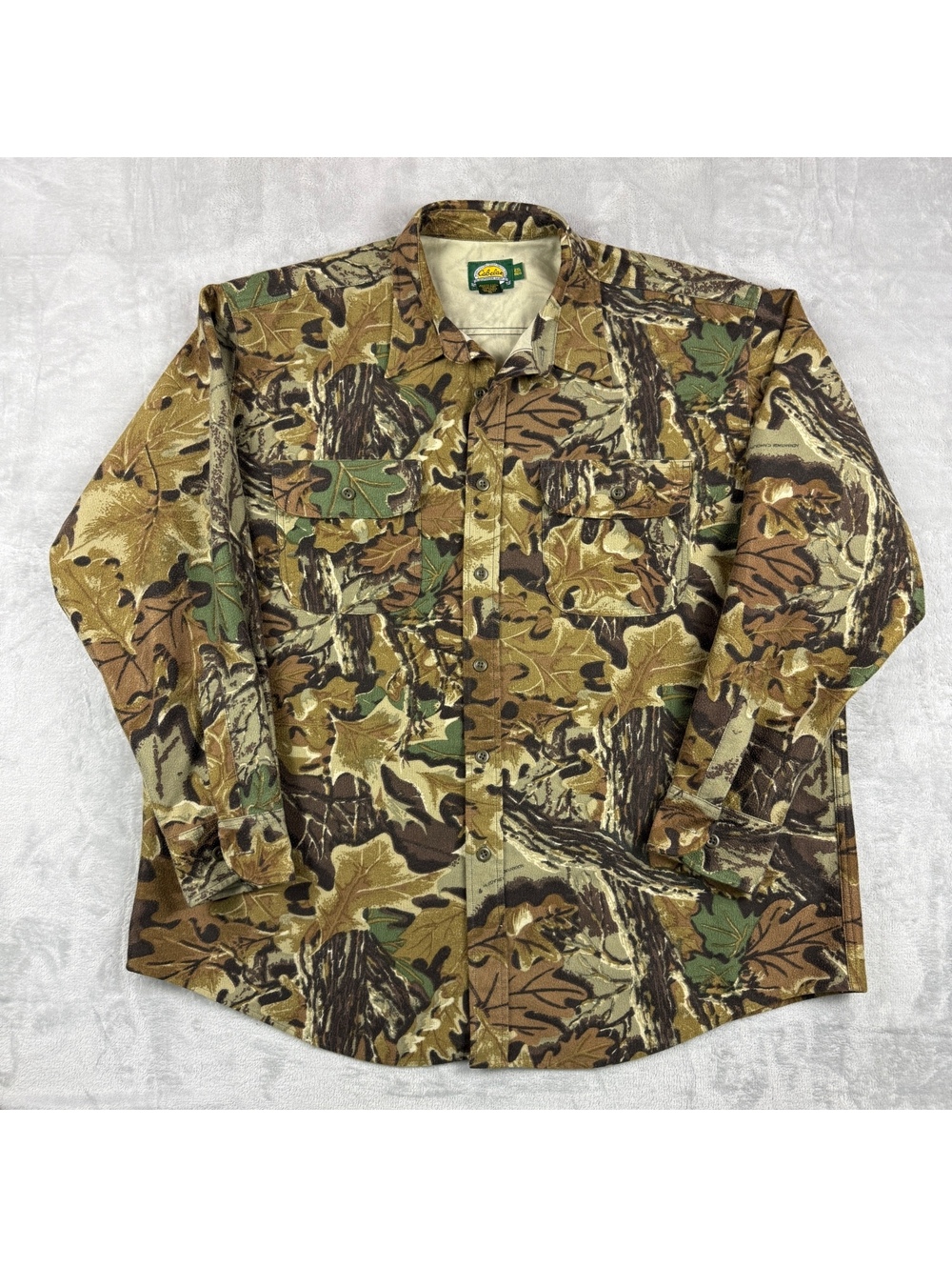 VTG Cabela’s Men 2XL Camo Button Down Shirt Hunting Realtree Style Outdoor Camp